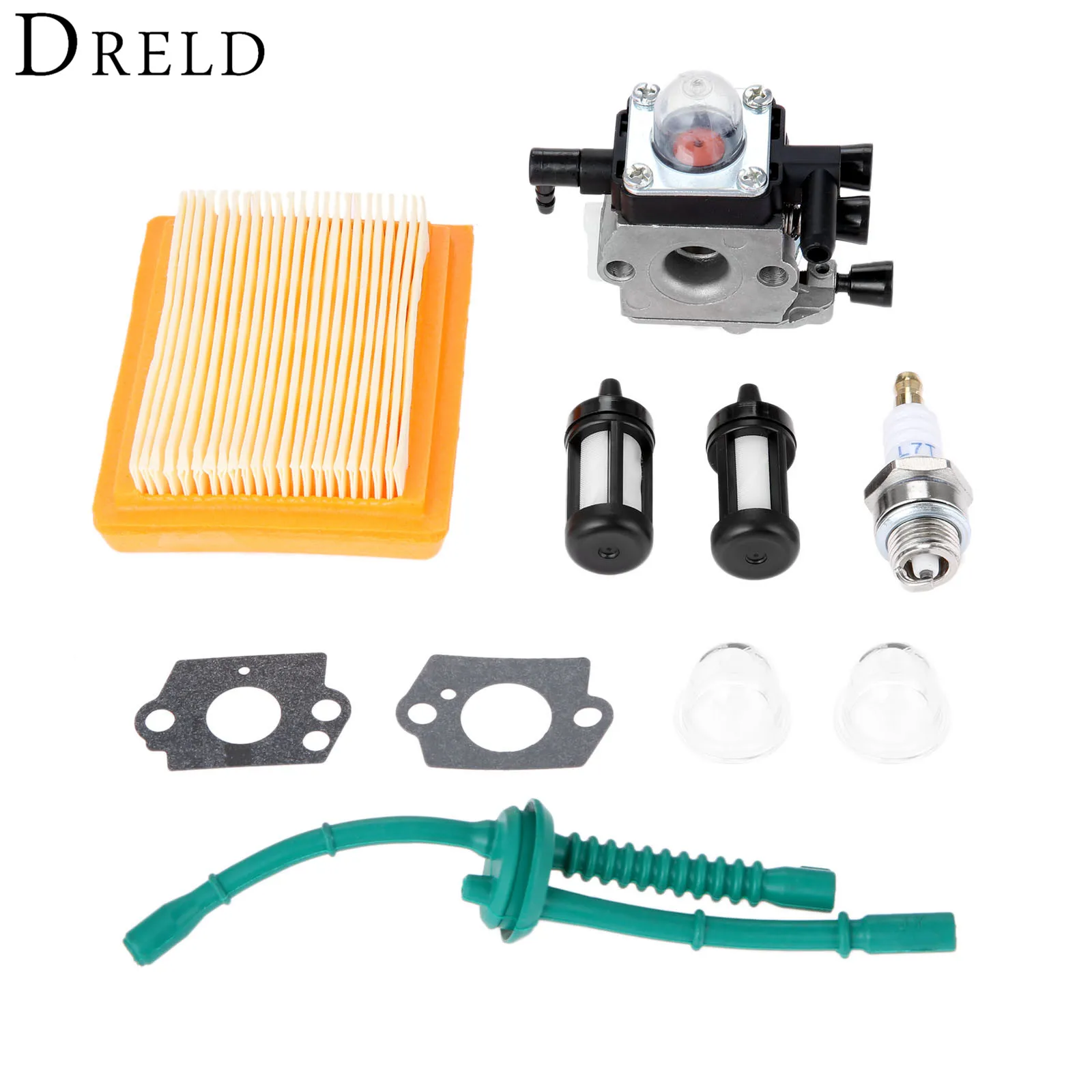 

DRELD Carburetor with Gaskets Spark Plug Air Fuel Filter for Stihl MM55 MM55C Tiller 4601-120-0600 for Zama C1Q-S202A Trimmer