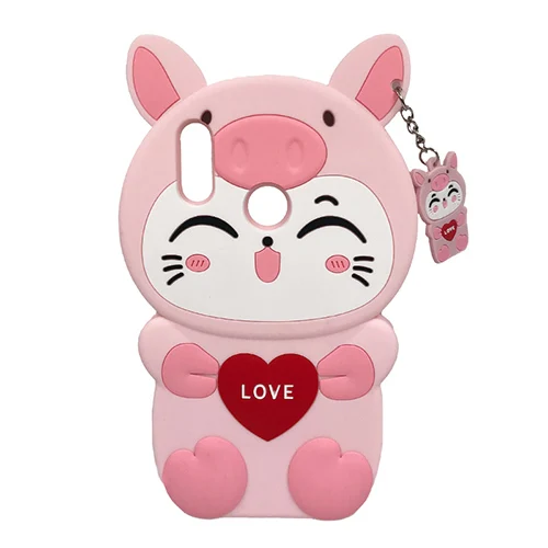 Мягкий силиконовый чехол для телефона huawei P Smart чехол милый 3D Ститч Кот Единорог задняя крышка для Honor 10 Lite Роскошный чехол - Цвет: Love Cat Pink
