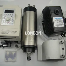 CNC Комплект шпинделя ER11 800 Вт шпиндель водяного охлаждения двигателя+ поддержка шпинделя+ 1.5KW Инвертор+ 1 водяной насос+ 1 водопровод+ биты для гравировки