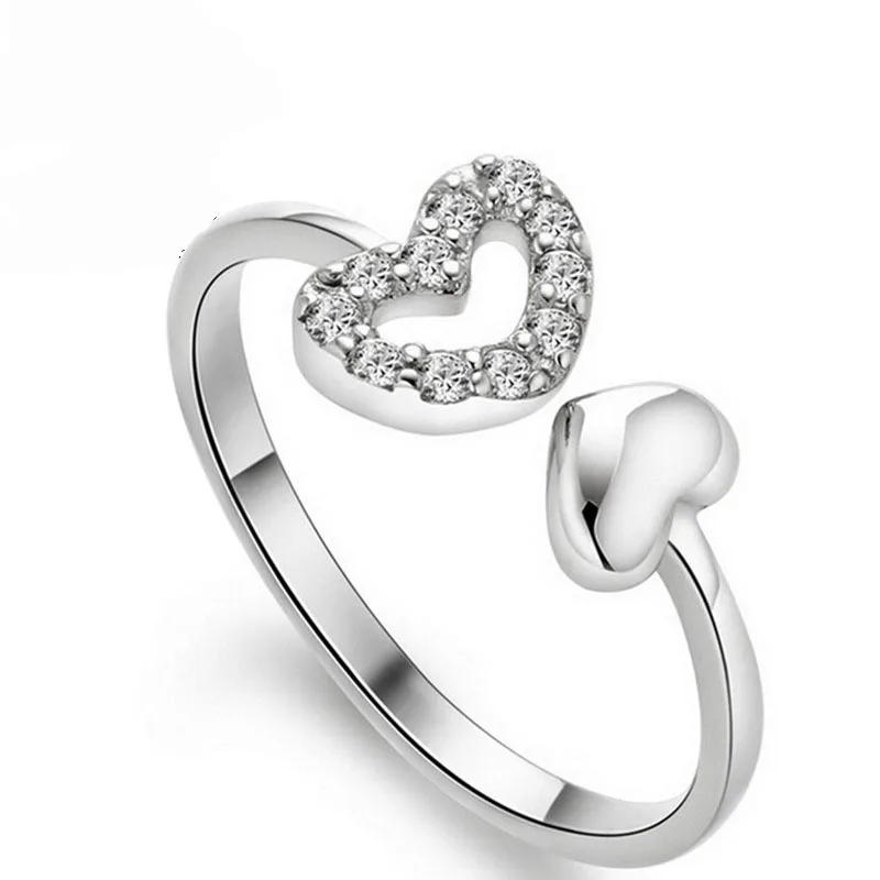 USA Seller Heart Ring Sterling Silver 925 Best Jewelry Selectable Yellow Gold