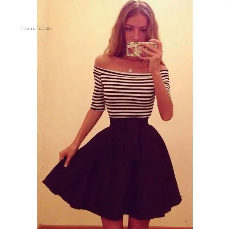 2016 New arrival summer european style fashion women ladies short sleeve dress casual cute girl party office elegant short dress,in Dresses from Women\u0027s