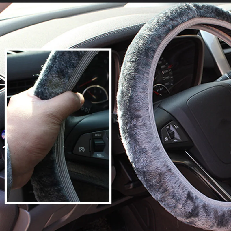 Universal 35-40cm Soft Warm Car Wheel Steering Cover Plush Elastic Auto Supplies Cars Accessories Fur Steering Wheel Covers Universal 35-40cm Soft Warm Car Wheel Steering Cover Plush Elastic Auto Supplies Cars Accessories Fur Steering Wheel Covers