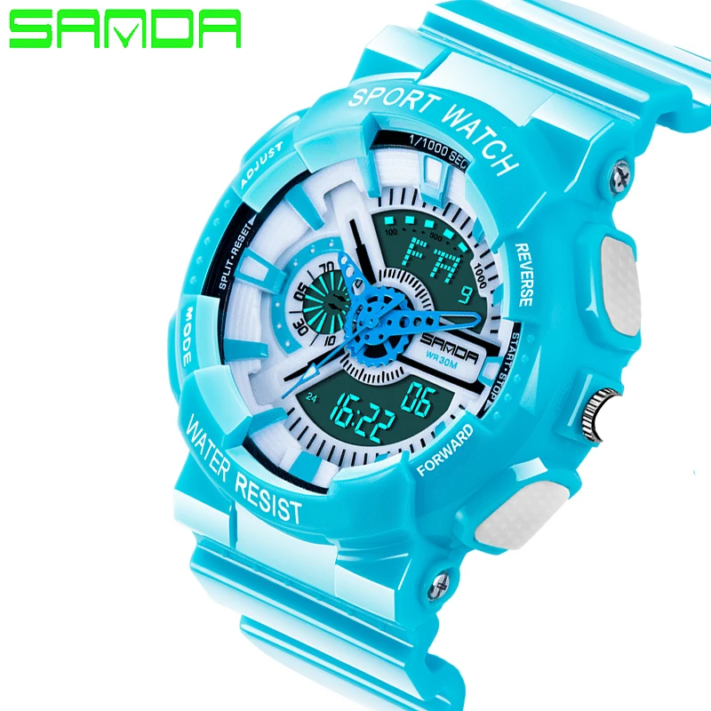 

2017 SANDA New Men Sport Watch Display Digital Watch Women Fashion Watch Multifunction Army Wristwatches Sports Watches