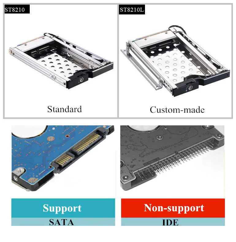 Uneatop ST8210 2.5in SATA алюминий жёсткий диск случае 2.5 HDD/SSD корпус горячей замены 6 Гбит/с жесткий диск Mobile Rack с С замочком