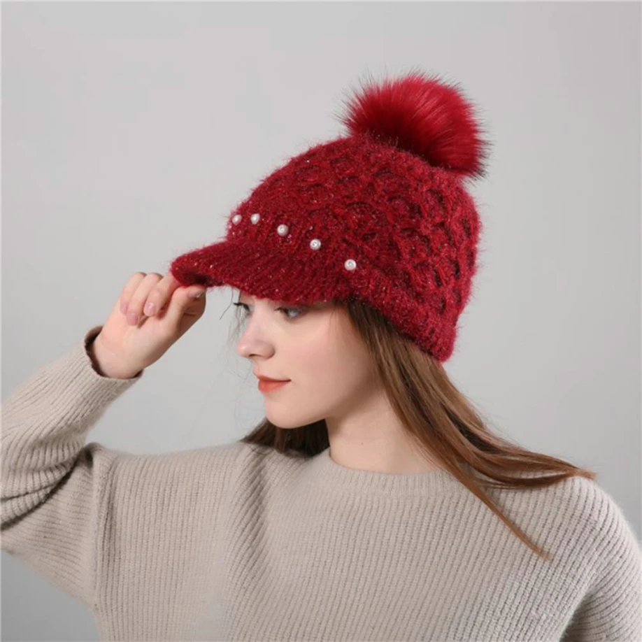 2018 New fashion Women Hats Women Warm beanie Crochet Winter Knit Wool