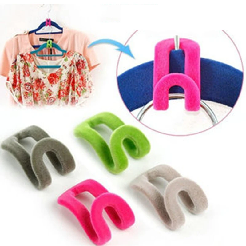 

6Pcs Creative Shirts Clothes Hanger Connector Hooks Save Space Non-slip Multi Organize Storage Practical Hooks for Clothes Racks