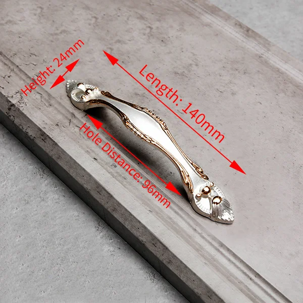 NAIERDI золотые серебряные европейские ручки для шкафа из алюминиевого сплава дверные кухонные ручки для выдвижных ящиков Мебельная ручка - Цвет: LA865GS-96