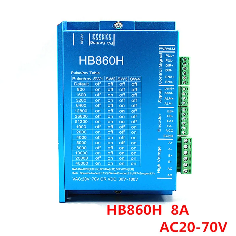 Драйвер шагового двигателя с замкнутым циклом HB860H для Nema 86|Драйвер двигателя| |