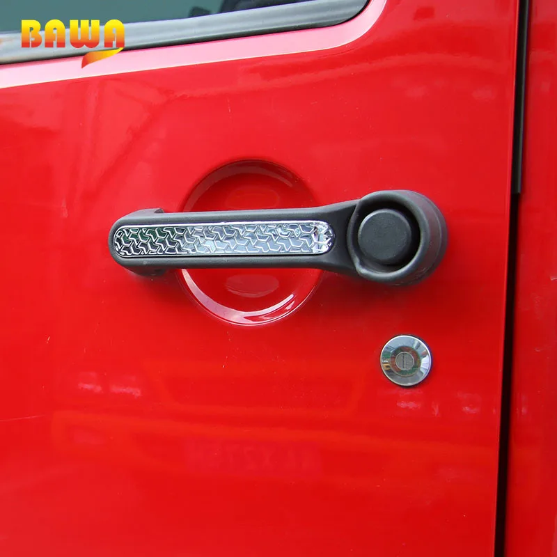 

BAWA 2 4 Doors Handle Stickers for Jeep Wrangler JK 2007-2017 ABS Car Exterior Accessories Door Handles Decoration