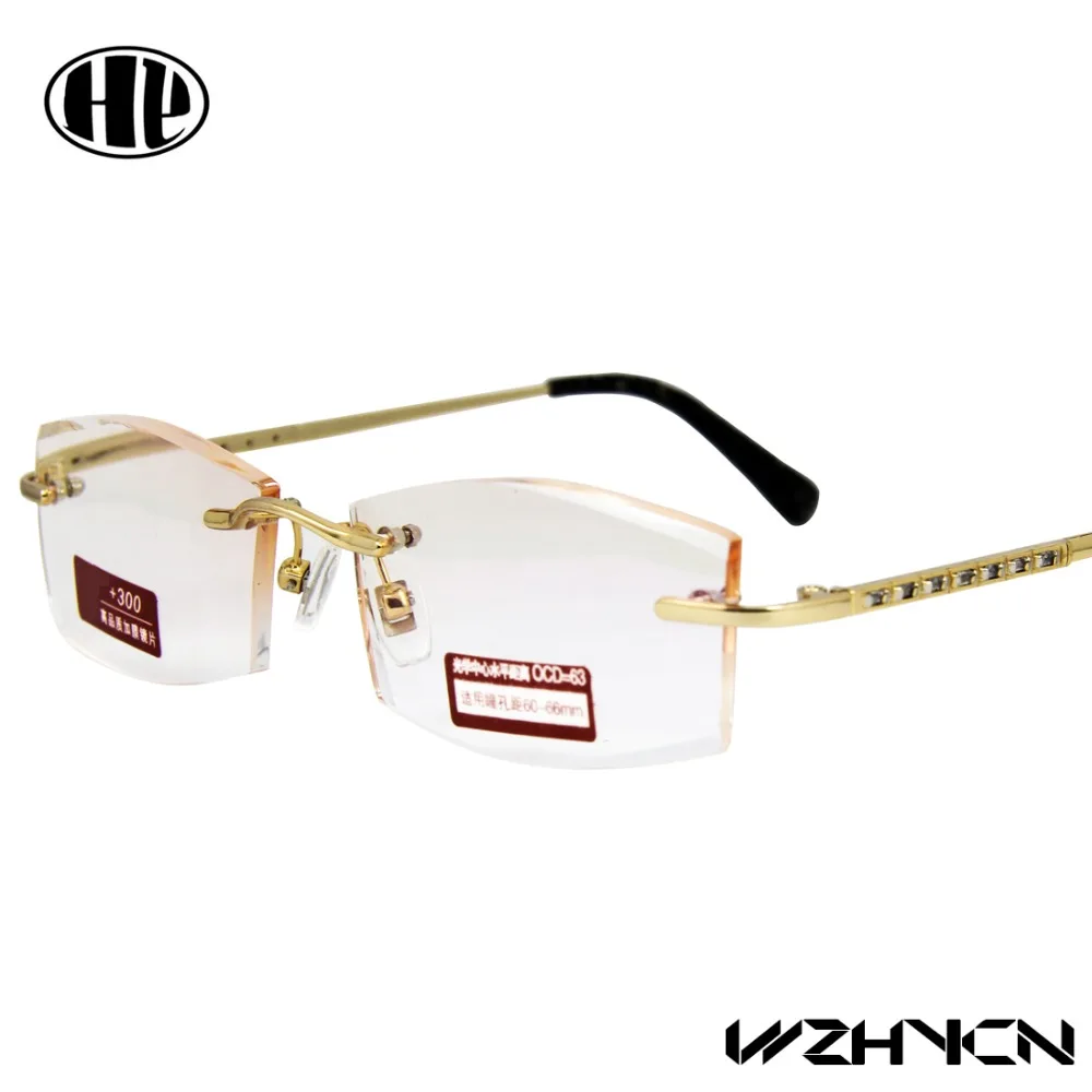 

2017 new arrival men black trimming diamond cut metal gafas high quality designed reading glasses