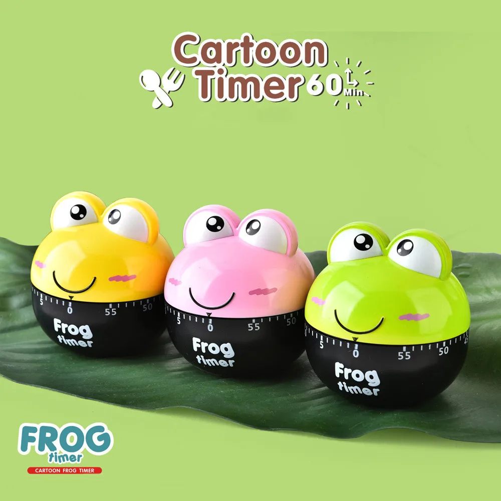 

1pc Lovely Animal Timer Cute Frog Cartoon Creative Kitchen Mechanical Set Time Reminders Countdown Cooking Tools Supplies fk4