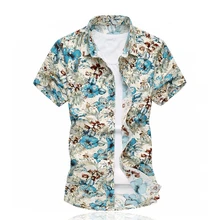 Мужская летняя рубашка с коротким рукавом, Новое поступление, большие размеры 5XL 6XL, приталенная Повседневная Удобная рубашка из хлопка, SL-S087