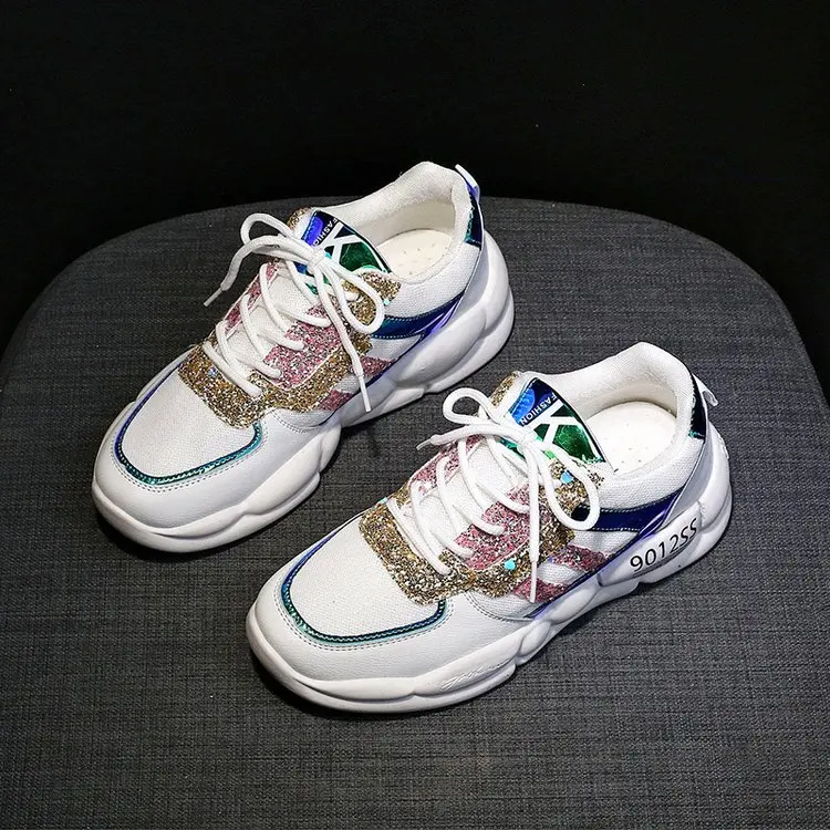Brand Designer Mixed Color Women Sneakers Cut-out Platform Wedges Casual Shoes Woman Chunky Sneakers Shoes Zapatillas Mujer