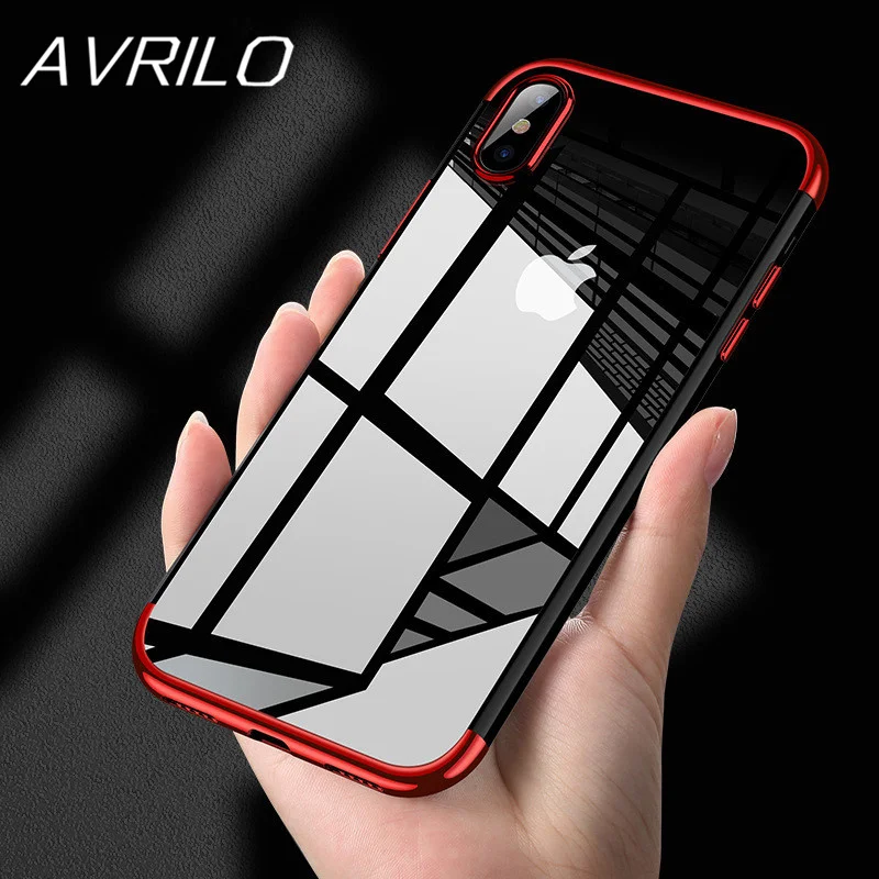 

Ultra thin Plating Soft TPU Transparent Case For iphone X 10 Case Silicone Cover For iphone X Case Protective Shiny Phone Shell