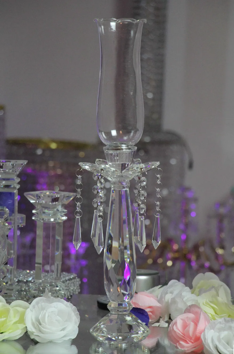 

Wedding Centerpieces Crystal Tealight Votive Candle Holders 50*12cm