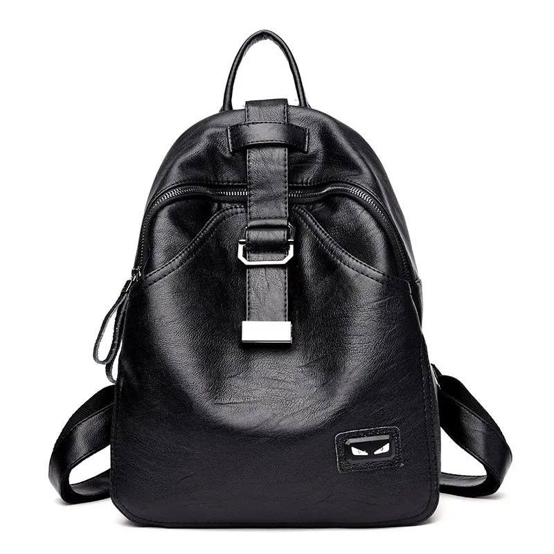 2017 New Leather Demon Eyes Design Lady girl Monster Backpacks School Backpack Devil Eyes Shoulder Bag