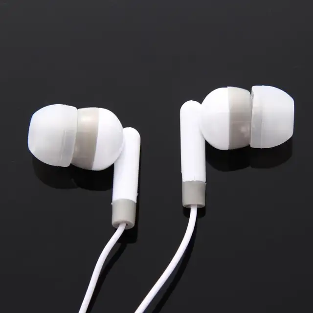 Universal 3.5mm Wired Earphone In Ear Earbuds Common Earphone Earpiece With 4 Ear Caps White For MP3 MP4 Computer Phones