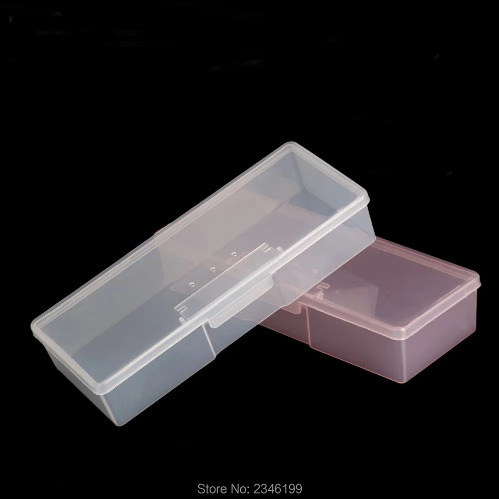 

10pcs/lot Empty Clear Pink Nail Tools Refillable Box, Jewelry Plastic Storage Case, Nail Decorations Container