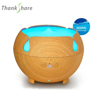 

600ml Aroma Humidifier Air Diffusers 7 Color Mini Air Humidificador Wood Grian Aroma Diffuser Mini Nebulizer Mist Maker Machine