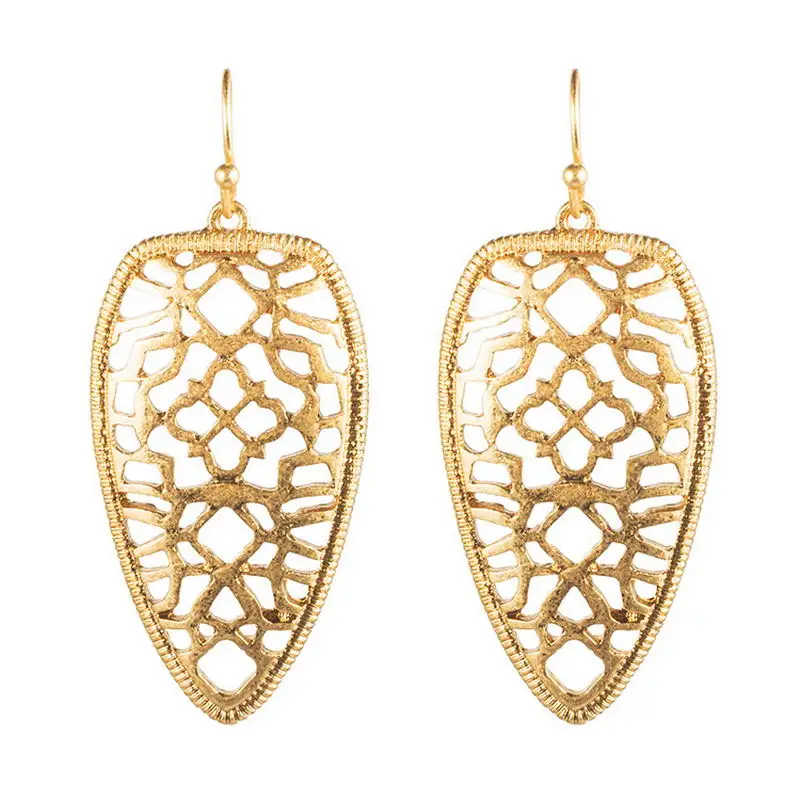 

Big Arrow Filigree Dangle Statement Earrings for Women Cut Out Geometric Colored Combine Alloy Drop Earrings
