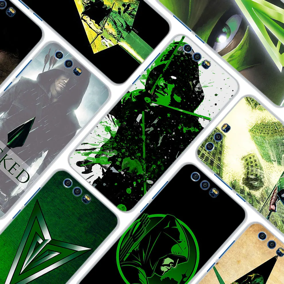 

The Green Arrow Pattern Transparent frame hard back Case Cover for Huawei Honor 9 Lite 10 8 Lite 6X 7X 7S 7A