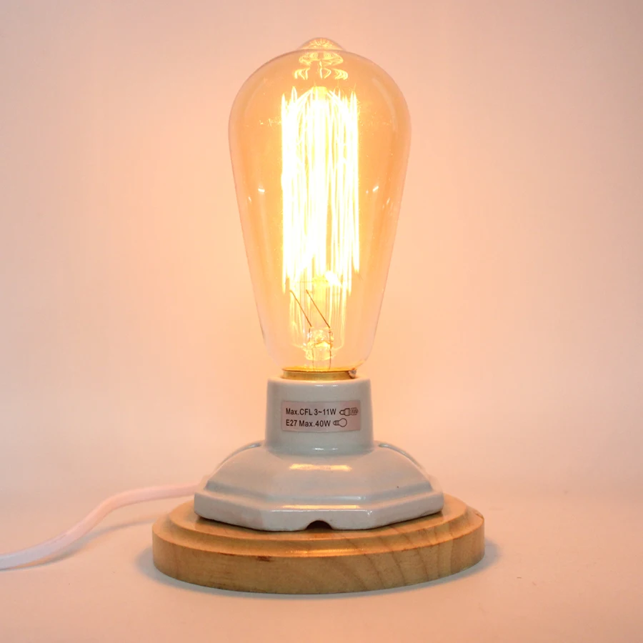 Американский кантри Винтаж настольная лампа Эдисона свет AC 90-260 В с регулируемой яркостью переключатель для Гостиная Спальня кабинет кофе магазин