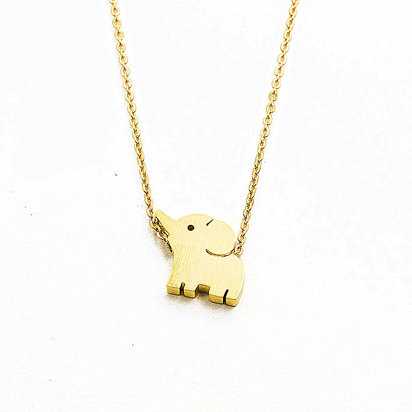 

Cute Tiny Gold Animal Collares Mujer Bijoux Stainless Steel Elephant Pendant Necklace Children Birthday Gifts Boho Chains Colar