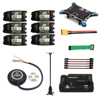 

JMT 4-axis 6-axis 500-650mm APM 2.8 Drone RC Hexacopter Part Flight Controller 7M GPS Module with Compass Shock Absorber 30A ESC