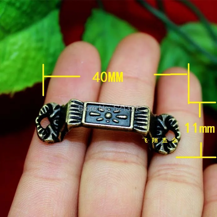 40 * 11 small antique flower zinc alloy handle small jewelry box drawer