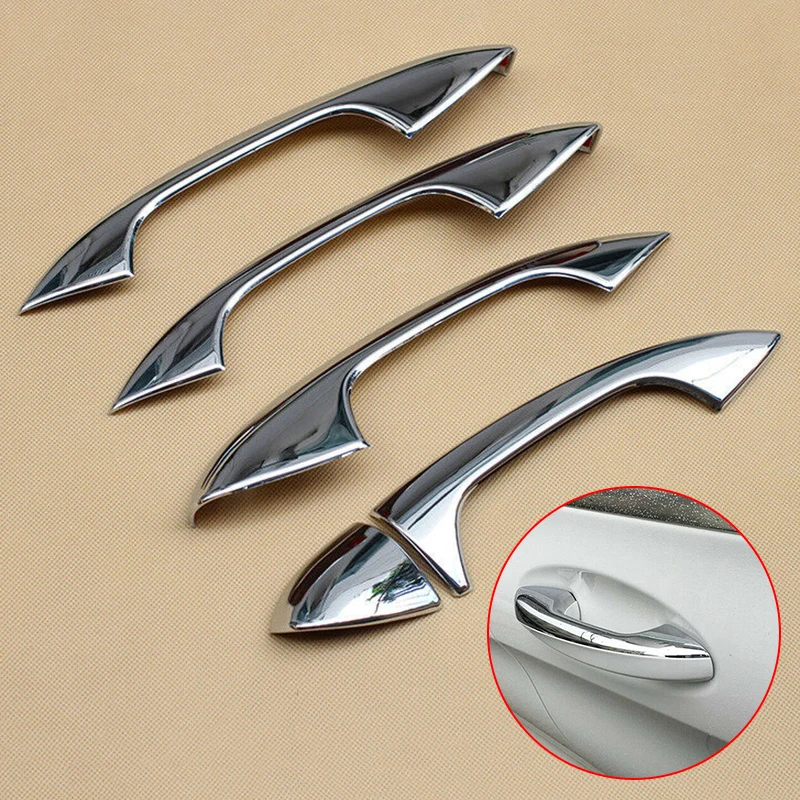 Chrome Door Handle Cover Trim For Mercedes-Benz C E GLC CLASS W205 W213 X253 4PC
