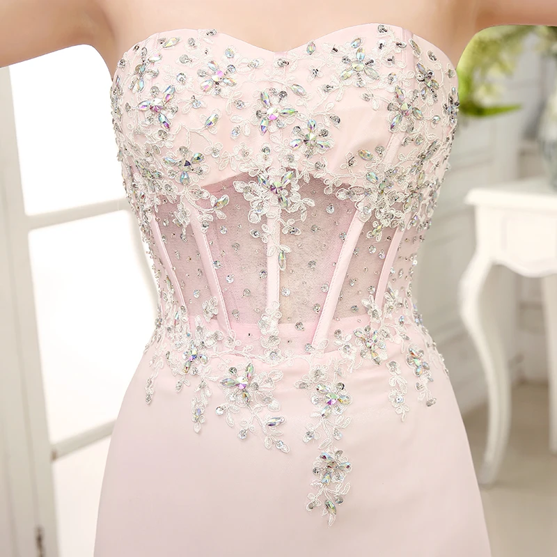 Free-Shipping-A-Line-Off-the-Shoulder-Pink-Evening-Dress-with-Left-Slit (1)