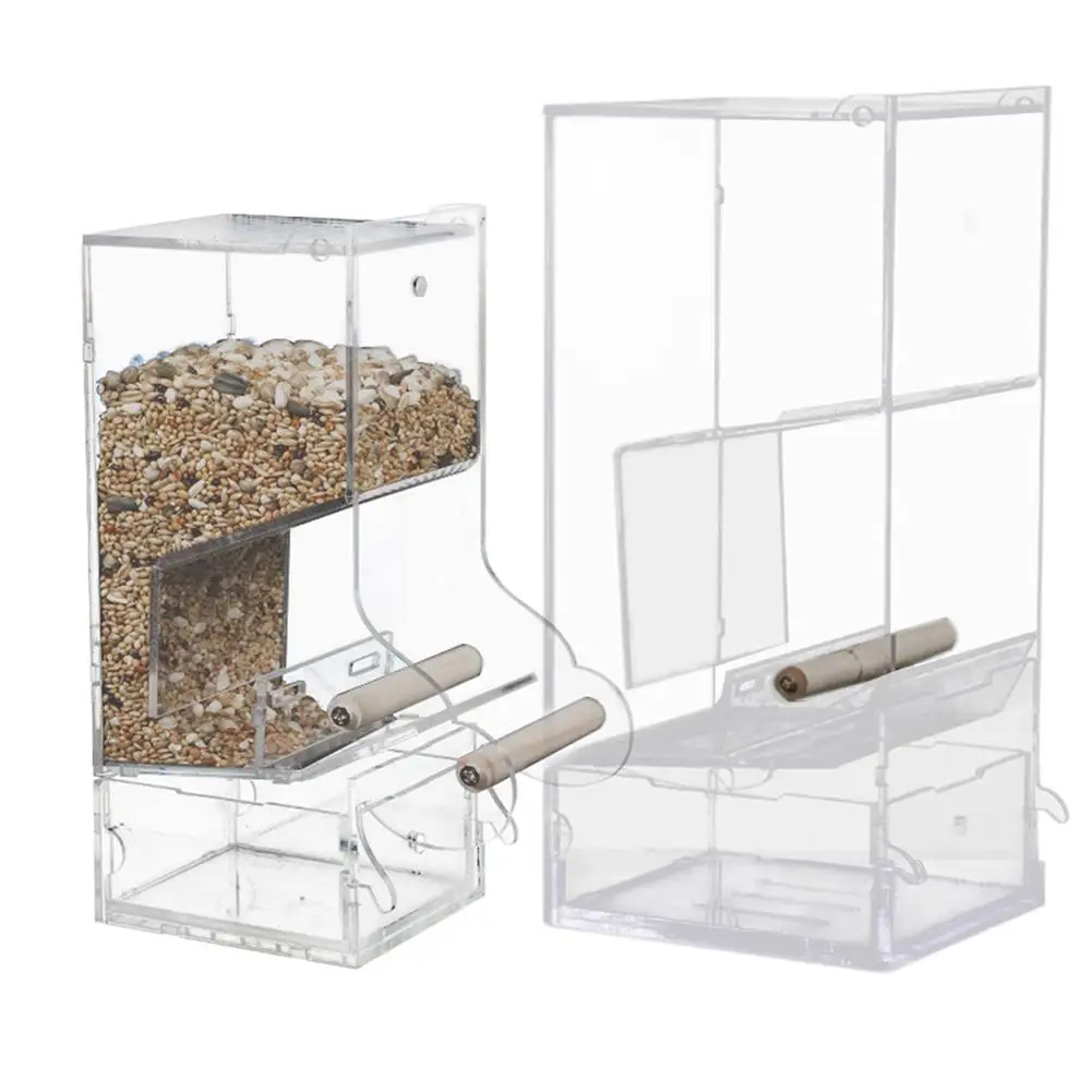 New Bird food containers Acrylic Anti splash Bird Automatic Feeders Ontainer For Pigeons Parrot