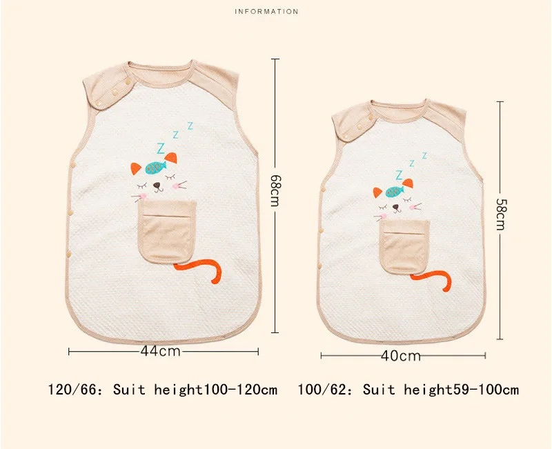 Летний жилет детский спальный мешок, хлопковый полосатый детский спальный мешок, одежда без рукавов, детские одеяла, пеленка для новорожденных, G075
