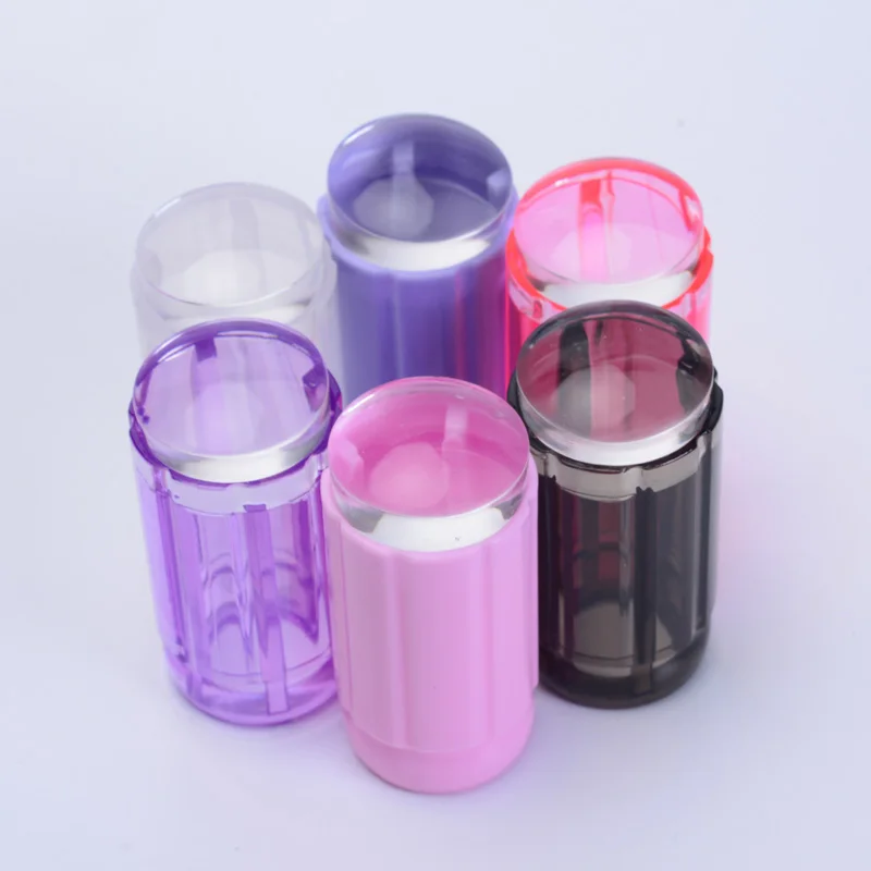 6 colors 2.8cm clear jelly stamper transparent nail ...