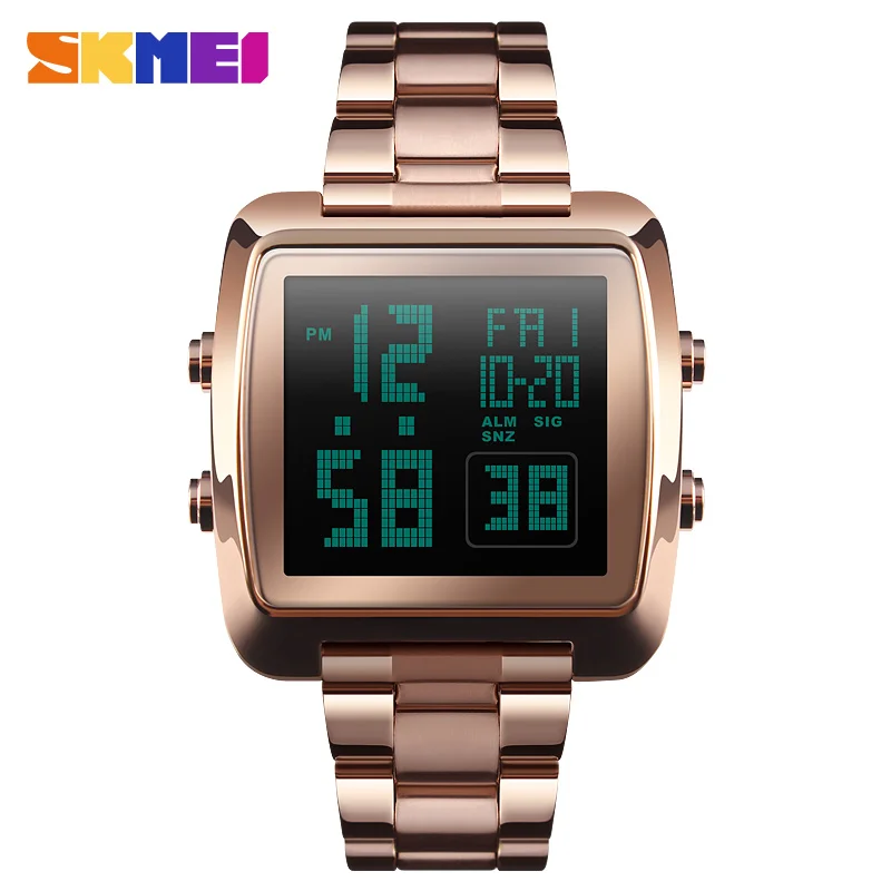 

2019 Fashion SKMEI Clock Mens Gold Watches Sports Watch Countdown LED Digital Display Men's Watch Wrist Relogio Masculino Saati