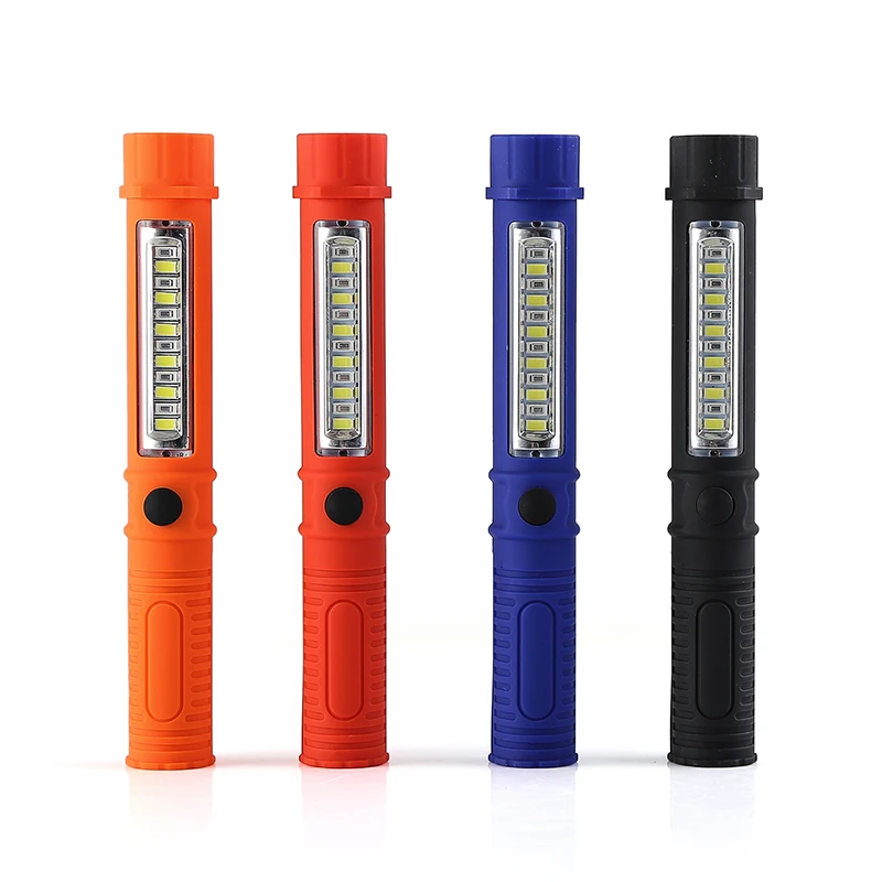 

Anjoet COB LED Mini Pen Multifunction RED+White light Inspection Lamp Pocket Led Flashlight Torch with Clip Magnet Lanterna AAA