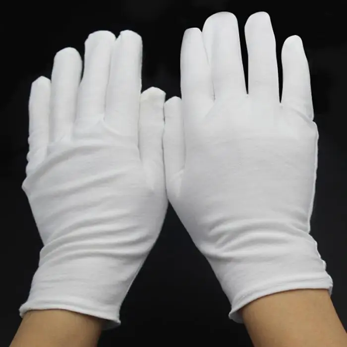 12 пар хлопок белые мягкие перчатки костюм ювелирные изделия обработка работы рук протектор P7Ding