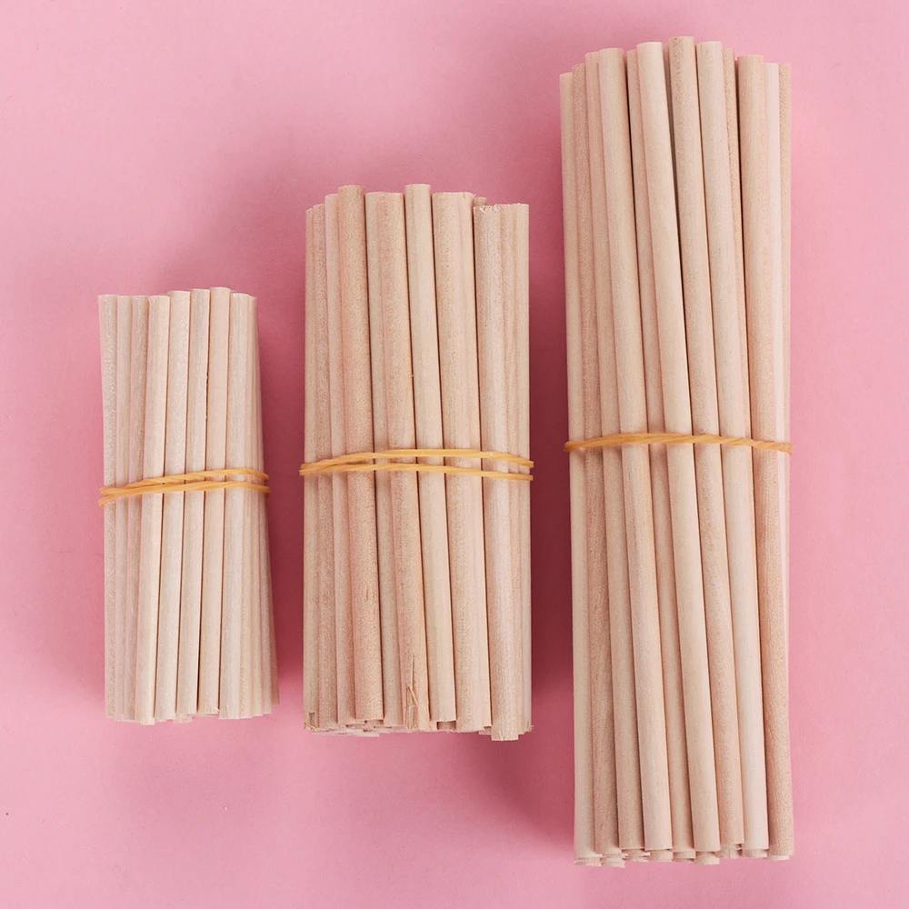 

50PCS Pine Round Wooden Rods counting Sticks Educational Toys Premium Durable Dowel Building Model Woodworking DIY Crafts