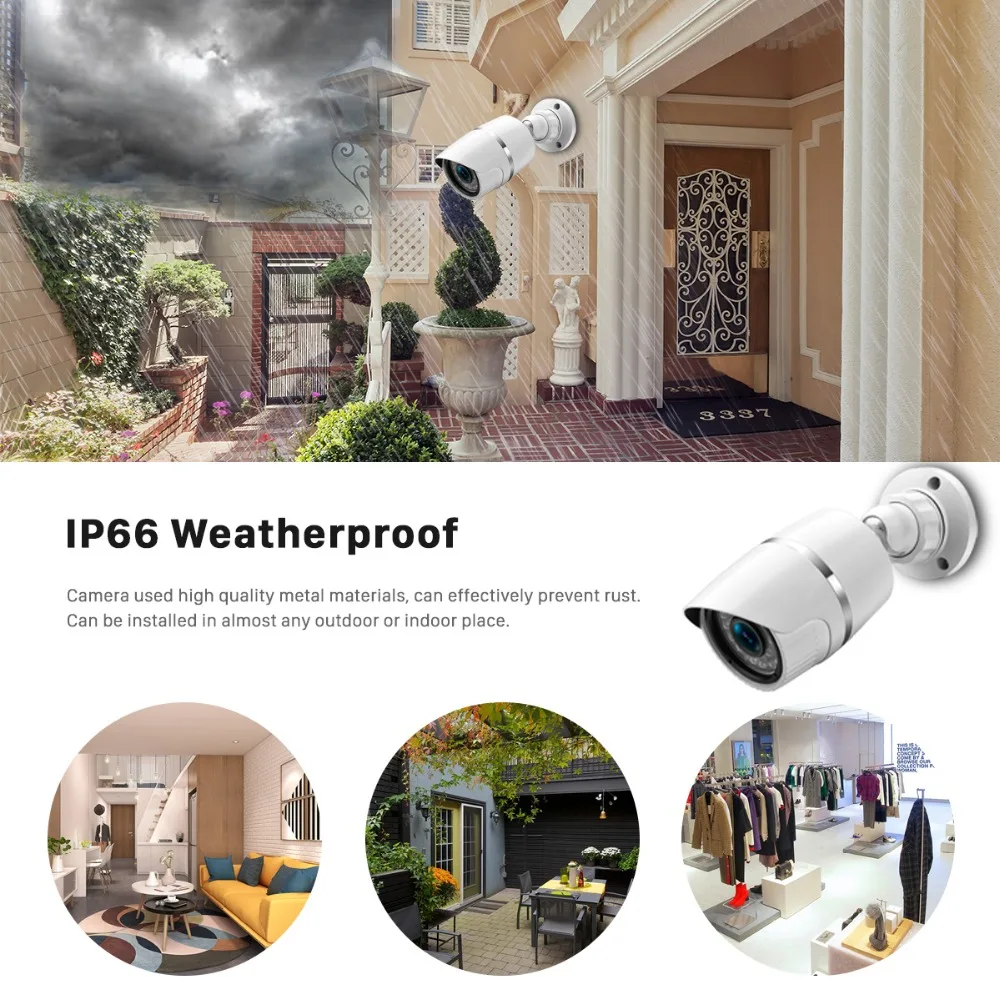 ANBIUX PoE камера 48V PoE ip-камера 1080P SONY IMX307 CCTV камера P2P ONVIF 2,0 водонепроницаемая IP66 наружная камера безопасности