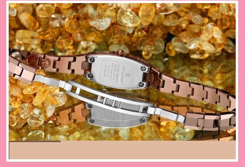 Женские часы бренд ontheedge женские часы женские наручные часы Алмазная кварцевая Вольфрамовая сталь женские часы водонепроницаемые