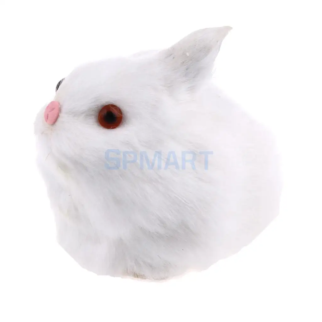 Lifelike Simulation Plush Stuffed Rabbit Hare Bunny Animals Model Figure Plush Figures Soft Toy Home Decoration White