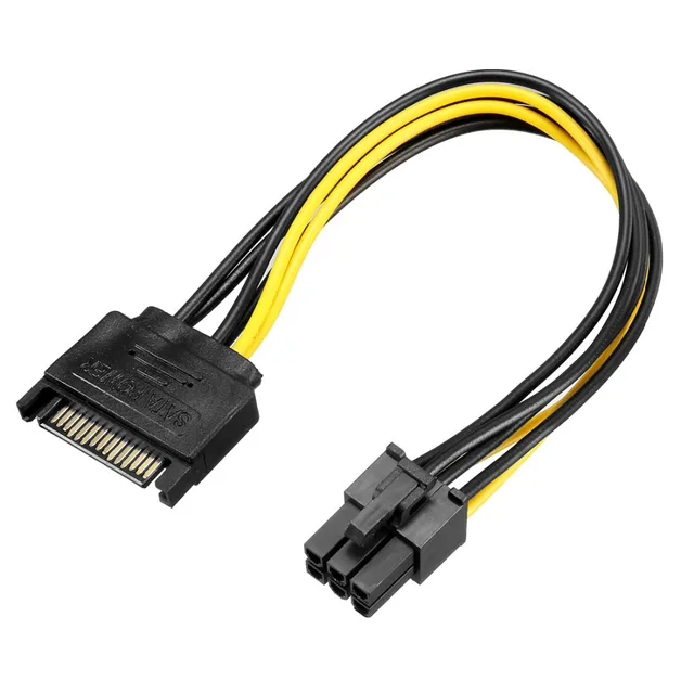Best Value Uxcell 16cm Length SATA 15 Pin to 6 Pin PCI Express Graphics Video Card Power Splitter Cable Adapter for Computer 1Pcs Best Value Uxcell 16cm Length SATA 15 Pin to 6 Pin PCI Express Graphics Video Card Power Splitter Cable Adapter for Computer 1Pcs