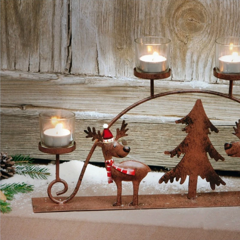 Рождество Лось карета подсвечник оленья упряжка подсвечники