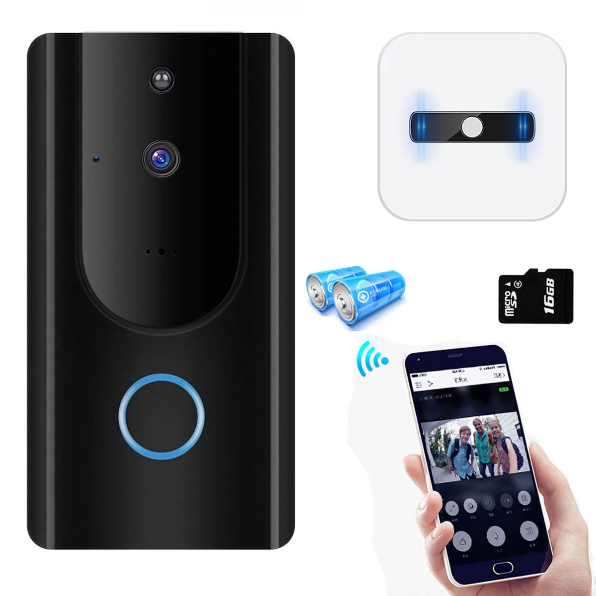 

Wireless WiFi 1080P Doorbell Camera Motion Detection IP Ring Door bell Two Way Audio APP Control iOS Android Battery Powered