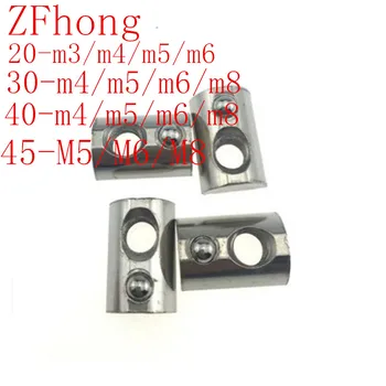 

100PCS 20PCS M3 M4 M5 M6 M8 T Spring Nuts Half Round Elasticity Spring Nut for 20S 30S 40S 45S Series Aluminum Extrusion Profile
