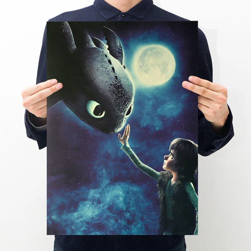 

How To Train Your Dragon Hot Poster Toothless Print Nostalgic vintage kraft Paper Anime Art