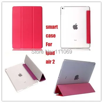 

For iPad 6 case smart case cover for iPad Air 2 ultra slim smart cover leather case for iPad 6 +screen film+free shipping
