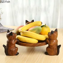Деревянный поднос для фруктов в стиле Юго-Восточной Азии, деревянная тарелка для закусок/конфетница, креативный домашний поднос для украшения