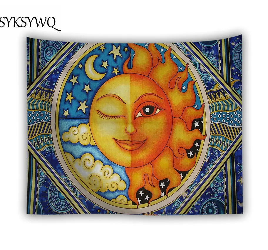 

sun moon star bohemian tapestry mandala wall art india decoracion drop shipping living room dorm moon tapestry