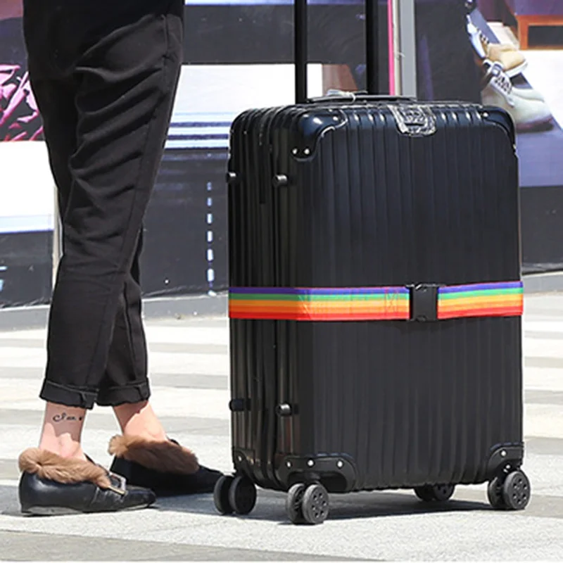 Багажная сумка с регулируемым ремешком чемодан из нейлона ремни багаж Радуга Ремень Дорожная веревка аксессуары для путешествий